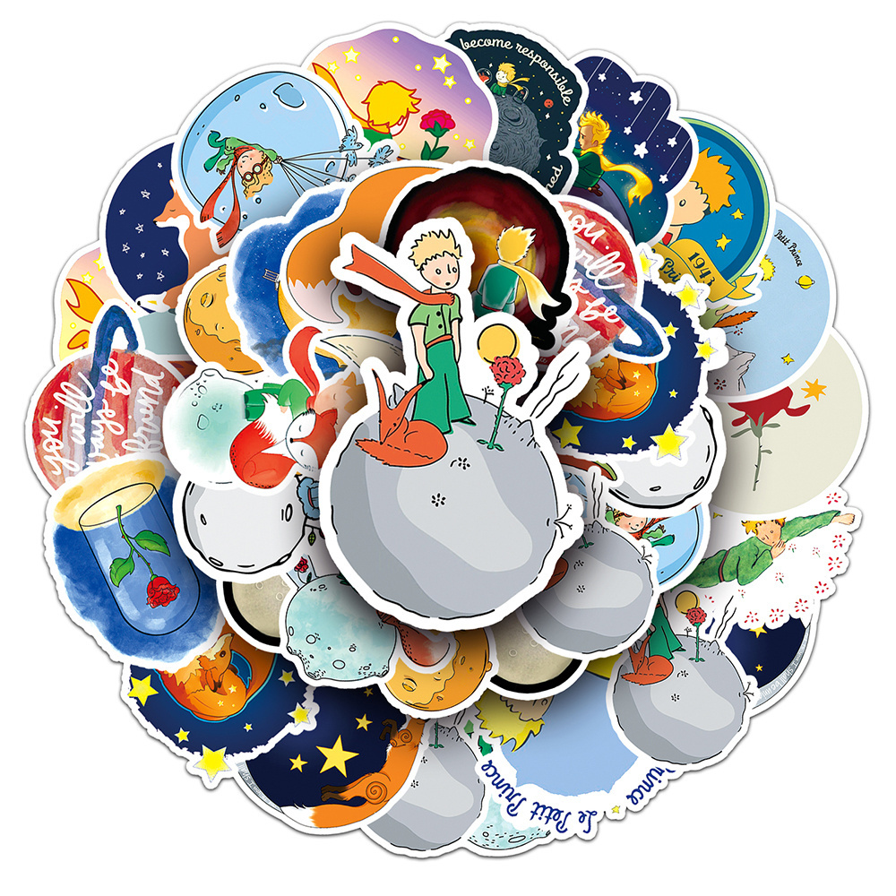 50PCS Factory Hot Sale The Little Prince Anime Sticker Waterproof Printing Vinyl Wall Sticker