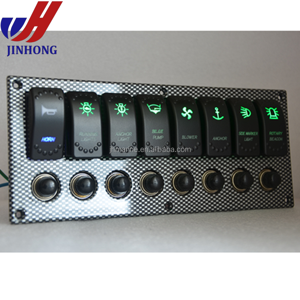 Hot sell CE approved custom marine rocker switch panel with push button circuit breakers