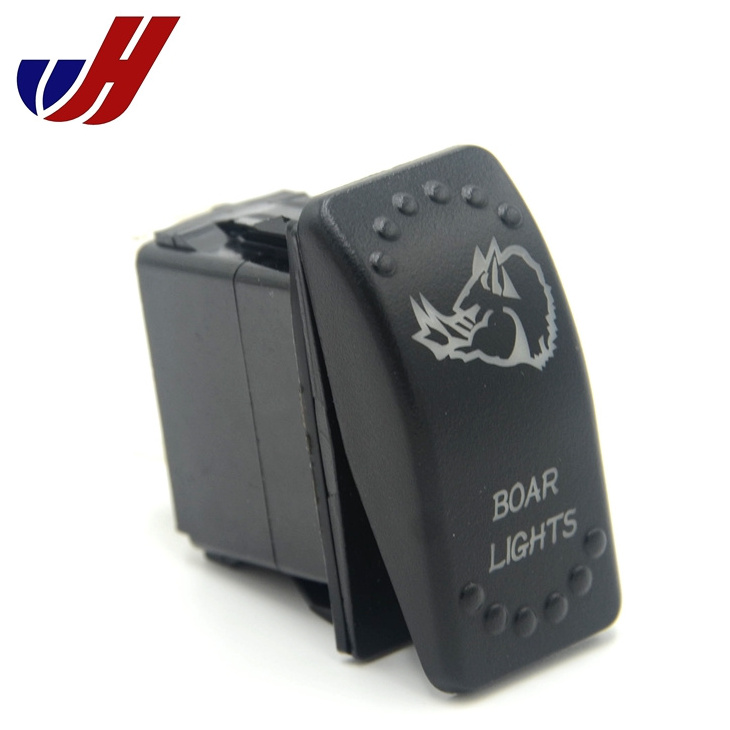 DC 12v carling illuminated waterproof rocker switch with laser engraving cover