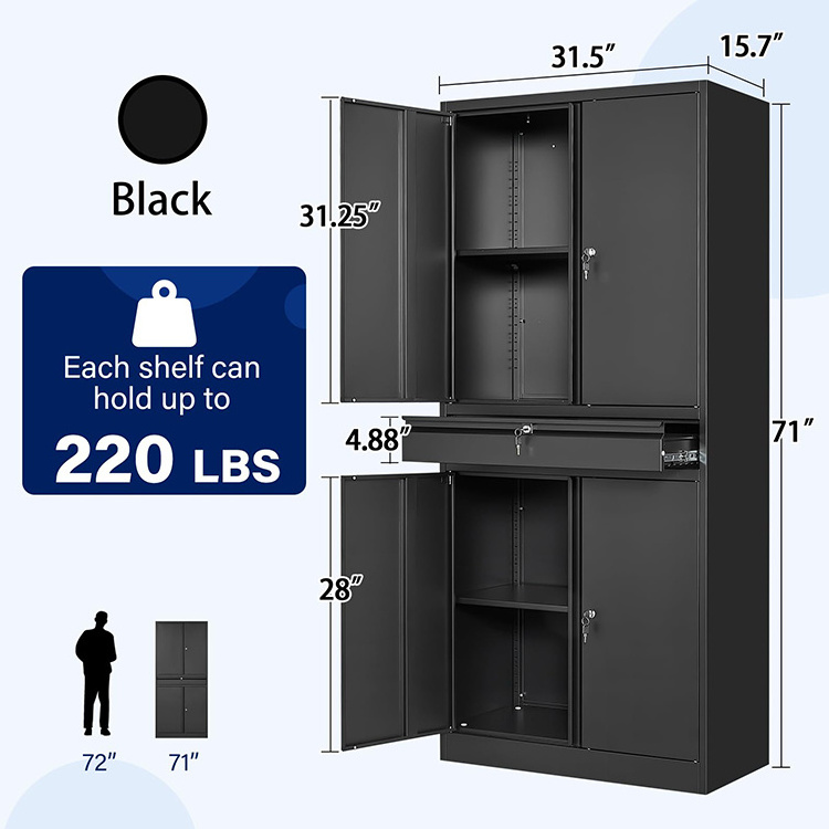 JH-Mech Sturdy and Durable Storage Adjustable Shelve Multipurpose Steel Tool Storage Cabinet With Drawers