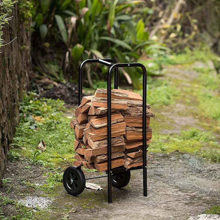 JH-Mech Wood Rack Storage Stacking Holder Indoor And Outdoor Patio Steel Firewood Storage Rack