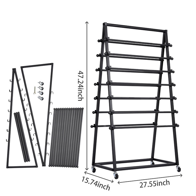 JH-Mech Double-Sided Christmas Gift Wrapping Craft Ribbon Storage Shelf For Craft Room Metal Vinyl Roll Holder Rack