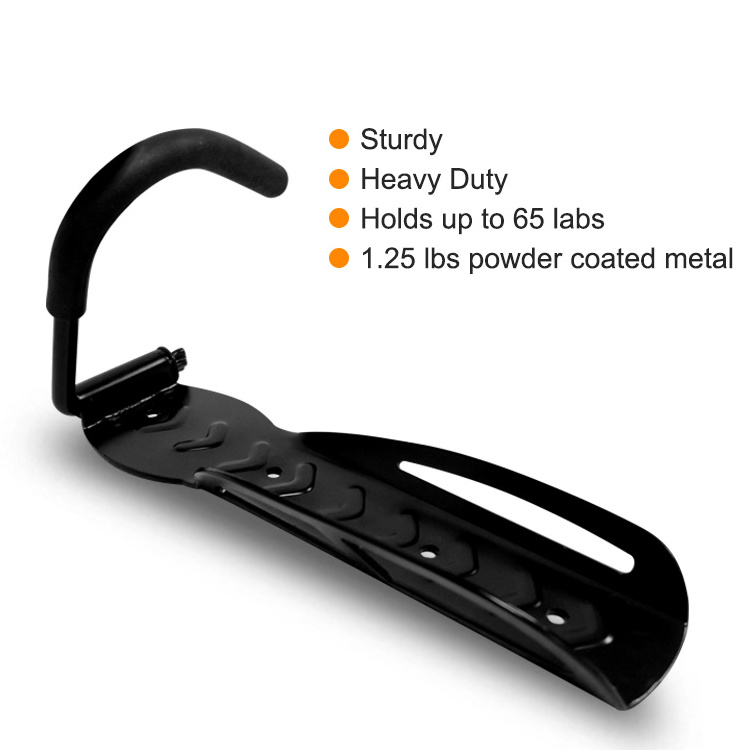 JH-Mech Wall Mounted Bicycle Storage Hook Rack Versatile Vertical Metal Bike Wall Hanger For Indoor Shed