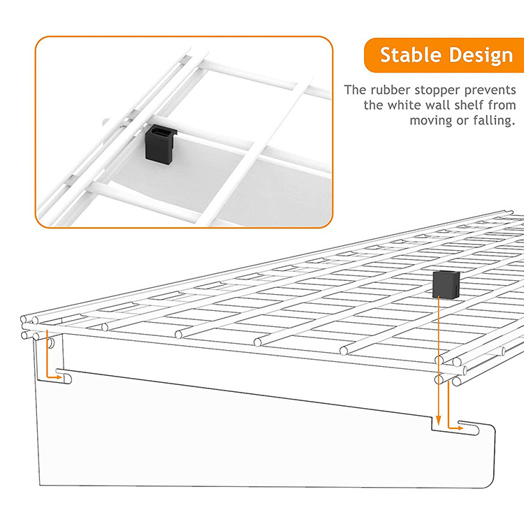 JH-Mech Two Packs Max Load 400lb Heavy Duty Wall Shelf 2x4ft Garage Storage Rack White Floating Shelves