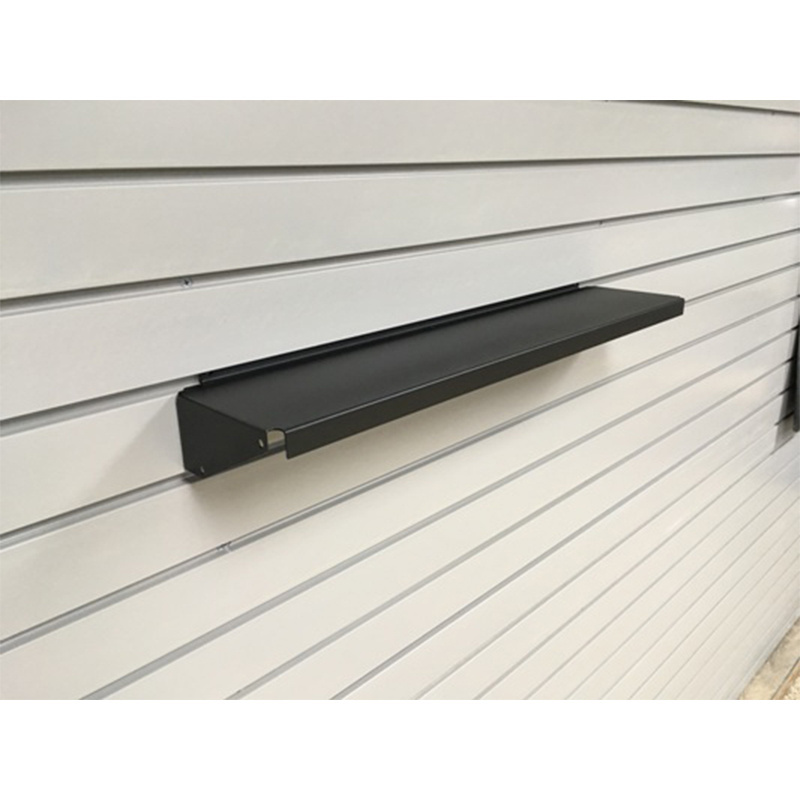 JH-Mech OEM Black Metal Powder Coated Anti-falling Retail Shop Shoes Display Shelving System Metal SlatWall Shelf