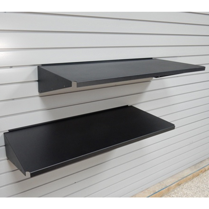 JH-Mech OEM Black Metal Powder Coated Anti-falling Retail Shop Shoes Display Shelving System Metal SlatWall Shelf