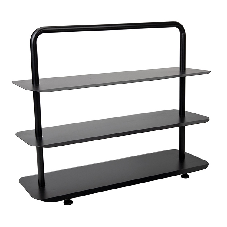 JH-Mech Shoe Storage Stackable Sturdy Metal Standing Vertical Shelf Organizer 9 Pairs Of Shoes Black 3 Tier Metal Shoe Rack