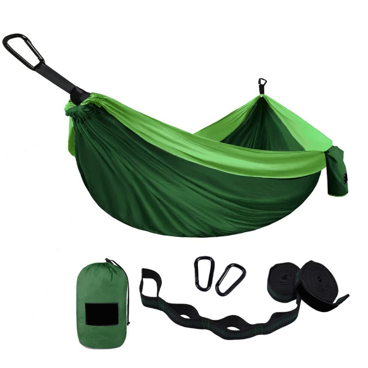 Summer Using Double Person Outdoor Camping Green Color Nylon Hammocks