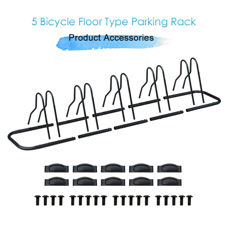 JH-Mech Custom Indoor Weather Resistant 2 4 5 Bicycle Easy Set Up Double Plates Tire Wave Design Strong Steel Floor Bike Rack