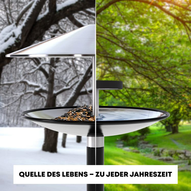 JH-Mech High Quality Bird Feeder for Outdoor Weatherproof Stainless Steel Freestanding Wild Bird Feeding Station