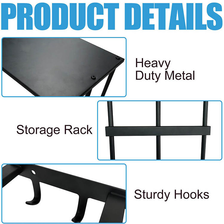 JH-Mech Camping Chair Wall Storage for Garage Heavy Duty Metal Camping Chair Storage Rack Wall Mount Tool Storage Rack