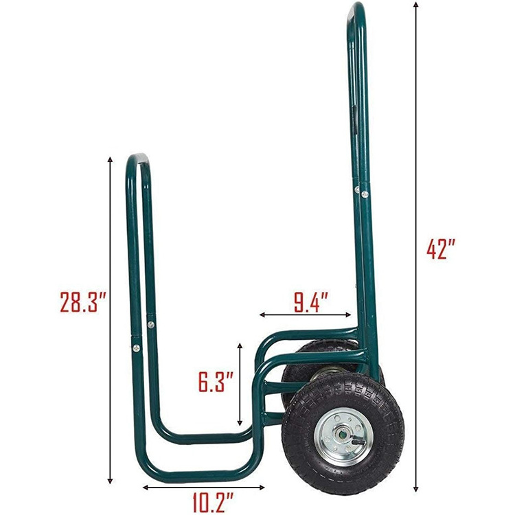 JH-Mech Large Capacity Firewood Log Holder Cart For Transport And Storage Portable Durable Heavy Duty Log Cart With Wheels