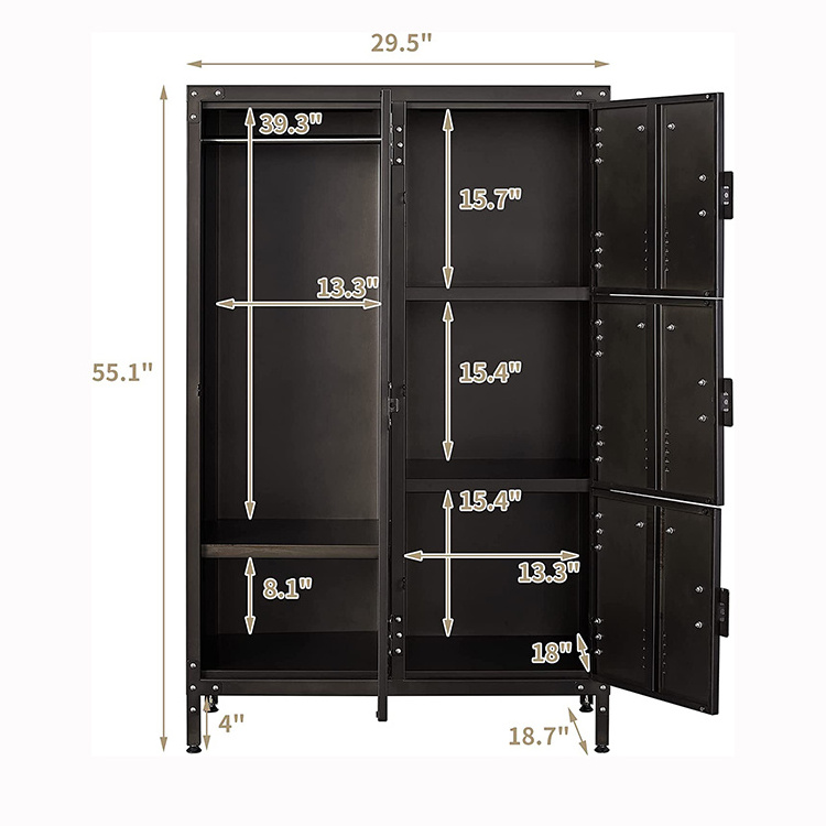 JH-Mech Metal Cabinet Storage Stylish Multifunctional Easy to Move with Wheels Metal Steel Vertical Filling Cabinet