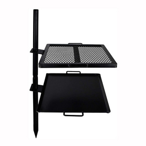 JH-Mech Open Fire Cooking Grill for Cooking on Firepits and Fire Rings Versatile Adjustable Campfire Grill Grate