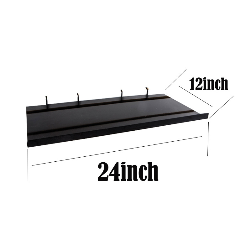 JH-Mech OEM New Multi-Purpose Tidy Storage Straight And Slant Solid Black Coating Stainless Steel Slatwall Shelf