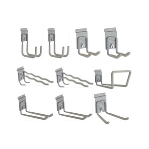 JH-Mech Distributor Price Long Lasting Use Upwards Angle Anti-sliding Slatgrid Display 10 Pieces Carbon Steel SlatWall Hooks