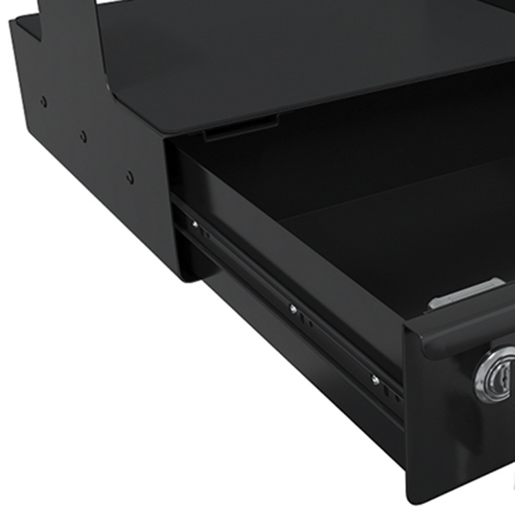 JH-Mech Office Large Under Desk Sliding Pull-Out Drawer With Lock and Keys Mount Below Table Metal Under Desk Storage Drawer