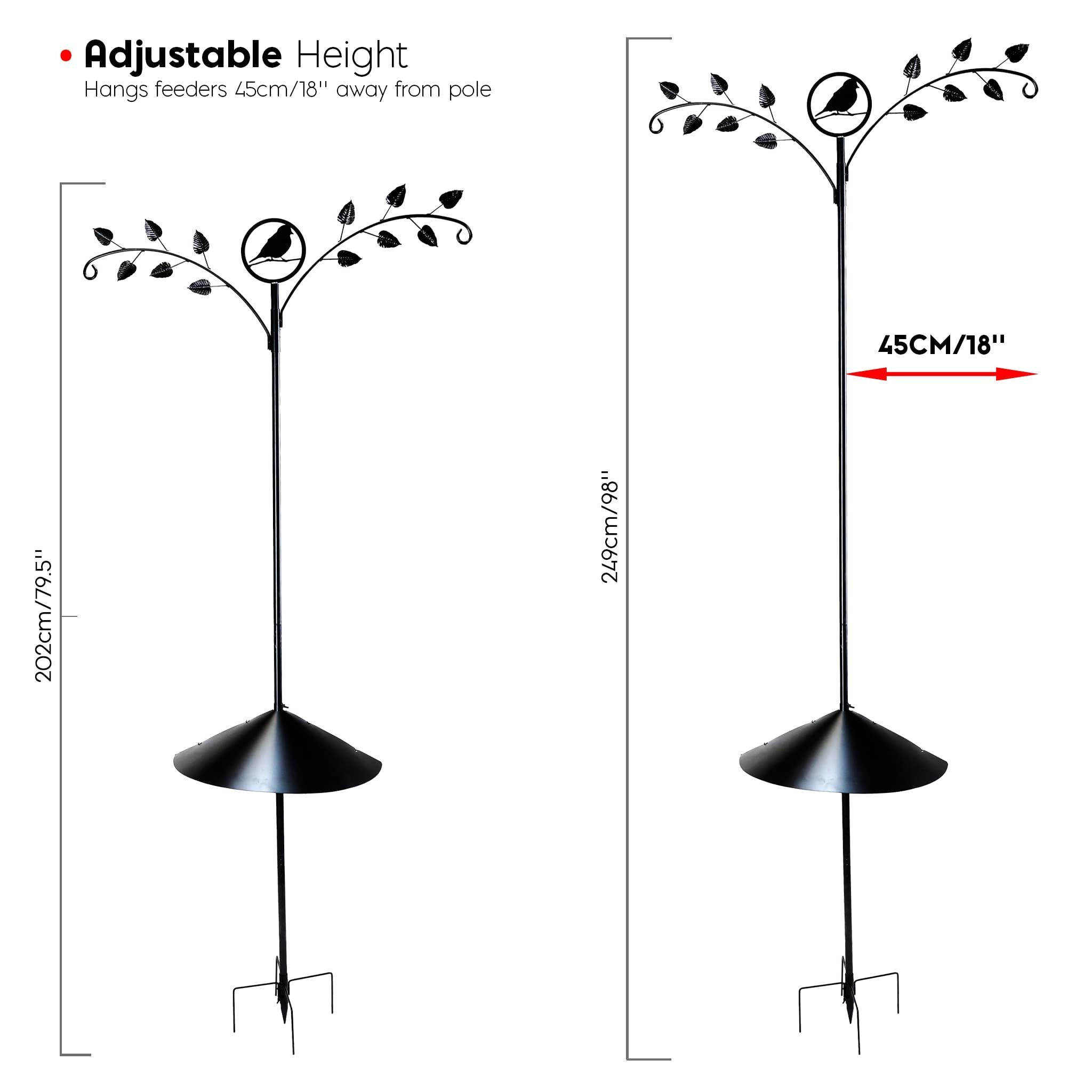 JH-Mech Outside Pole Mount Bird House Guard for Outdoor Shepherds Hook Squirrel Baffles For Bird Feeders