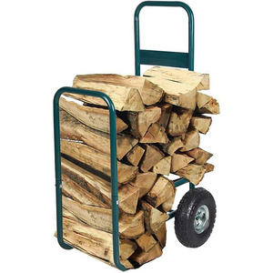 JH-Mech Large Capacity Firewood Log Holder Cart For Transport And Storage Portable Durable Heavy Duty Log Cart With Wheels