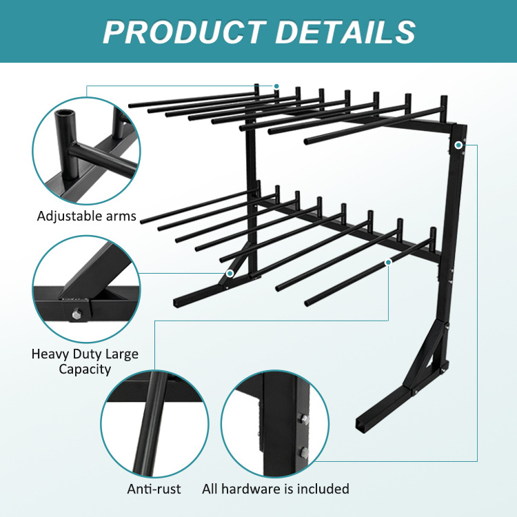 JH-Mech Horse Saddle Rack Holds 16PCS Western Saddle Pads Easy Assembled Large Capacity Standing Metal Saddle Rack