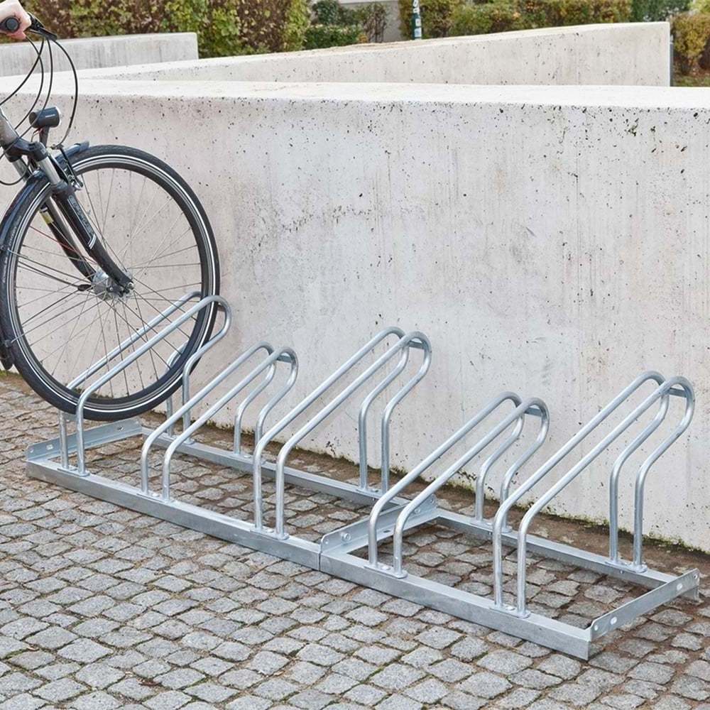 JH-Mech ODM Outdoor Use Double Level Rustproof High Or Low Design Floor Mounted Tubular Steel Bicycle Racks