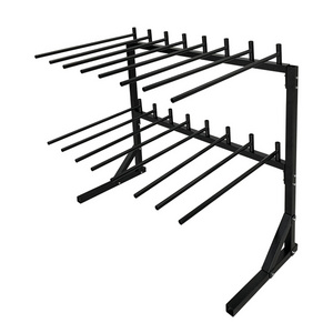 JH-Mech Horse Saddle Rack Holds 16PCS Western Saddle Pads Easy Assembled Large Capacity Standing Metal Saddle Rack