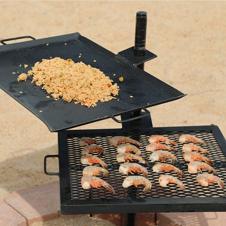 JH-Mech Open Fire Cooking Grill for Cooking on Firepits and Fire Rings Versatile Adjustable Campfire Grill Grate