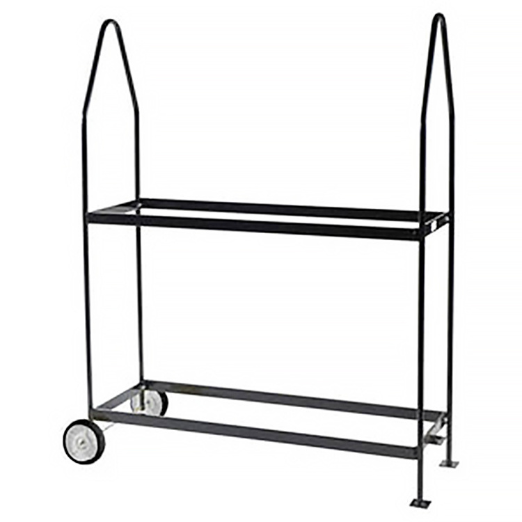 JH-Mech Movable 2 Layer Rolling Tire Storage Rack With 2 Wheels For Garage Display Shelf Heavy Duty Metal Truck Tire Rack