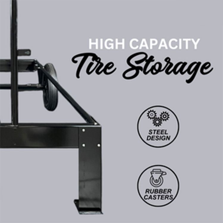 JH-Mech 3 Layers Truck Wheel Racks For Warehouse Shelves Compatible Large Capacity Heavy Duty Metal Tire Storage Rack