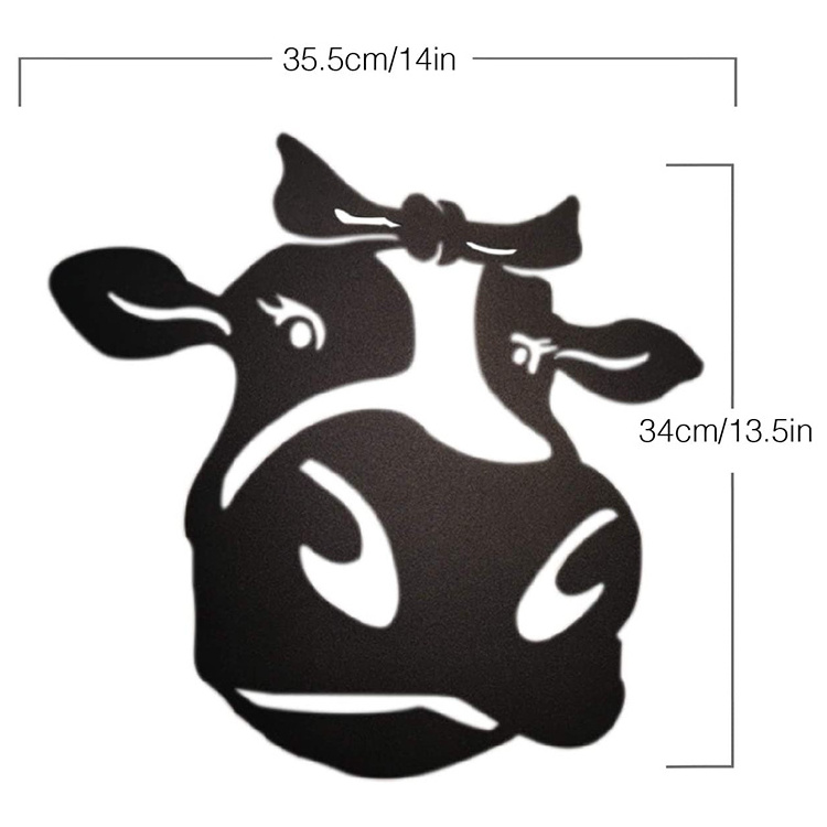 JH-Mech Laser Cutting Luxury Textured Home Decoration Pieces Metal Wall Art for Luxury Living Room Cow Wall Decor