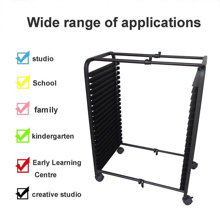 JH-Mech Elevated Paint Drying Rack With Wheels Suitable for Studio School Home Art Stand for Artist Painting Display Mini Easel