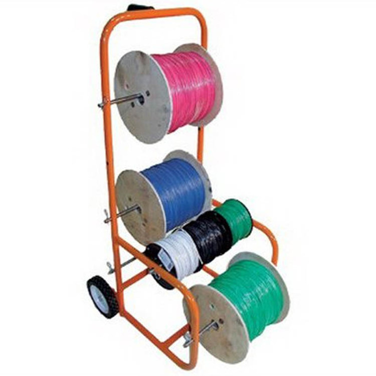 JH-Mech Transporting And Dispensing Wire Rack On Wheels Steel Vertical Cable Caddy