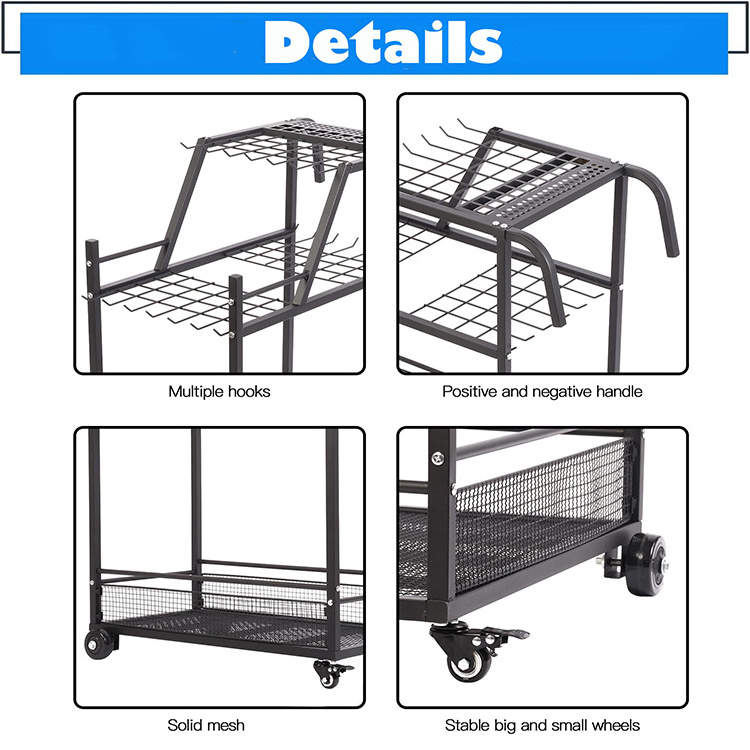 JH-Mech Space Portable Organiser 3-Layer Mobile Garden Tool Tower Tidy Cart Trolley With 4 Wheels Corner Garden Tool Organizer