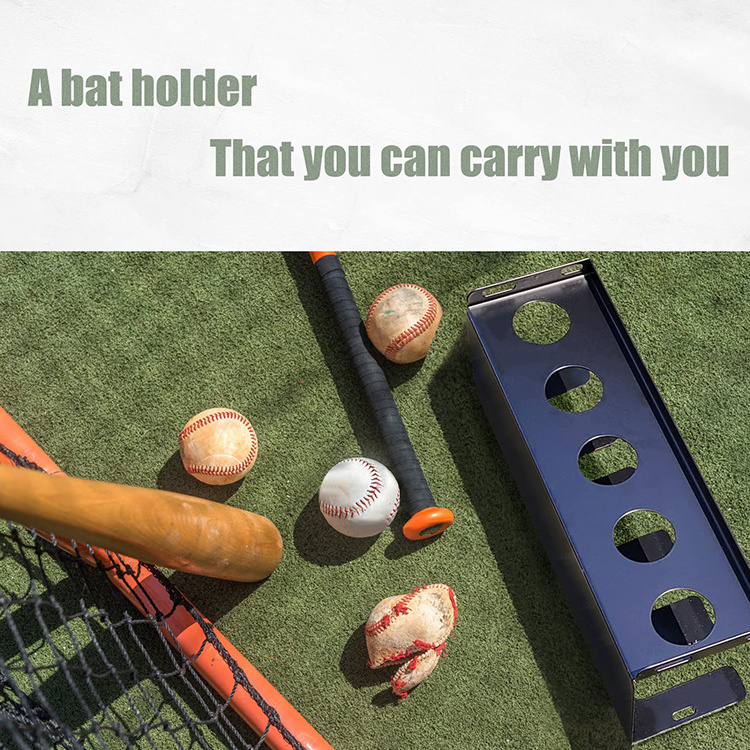 JH-Mech Large Capacity Metal Storage Rack for 5 Softballs Sports Equipment Organizer Baseball Bat Rack