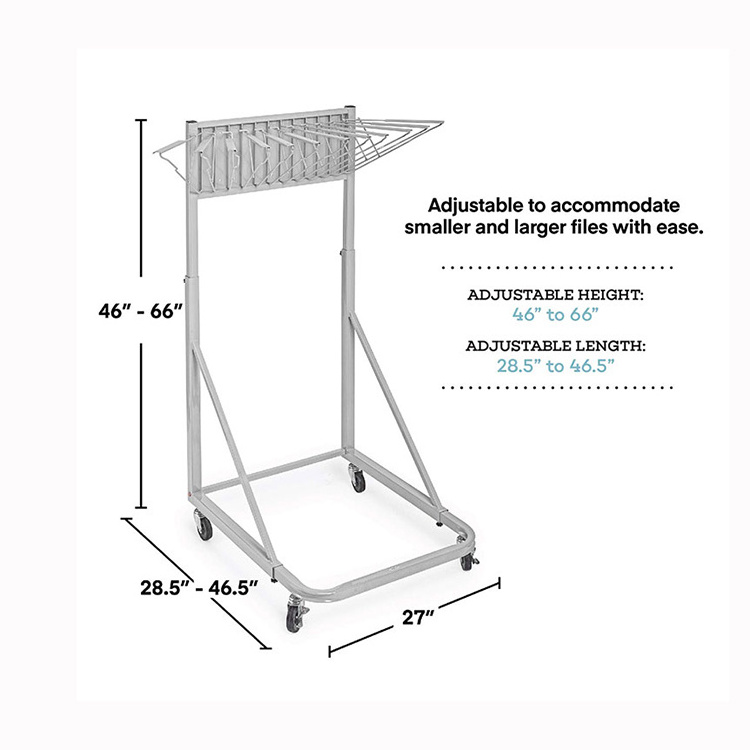 JH-Mech Blueprint Storage Stand for Large Document Storage Easy Mobility Vertical Metal Blueprint Holder Rack