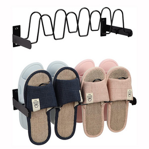 JH-Mech Shoe Storage Holder for Wall Entryway Bathroom Set of Two 8 Pairs Wall Mounted Metal Shoe Rack