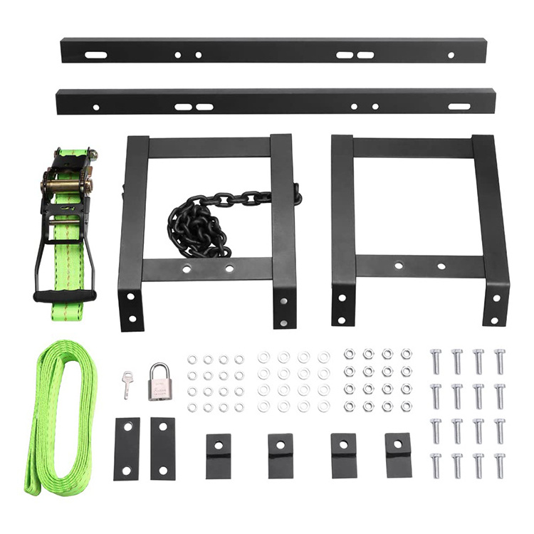 JH-Mech Easy To Install Stable Car Tire Racks With Chains For Spare Tyre Convenient  Adjustable Metal Semi Tire Display Rack