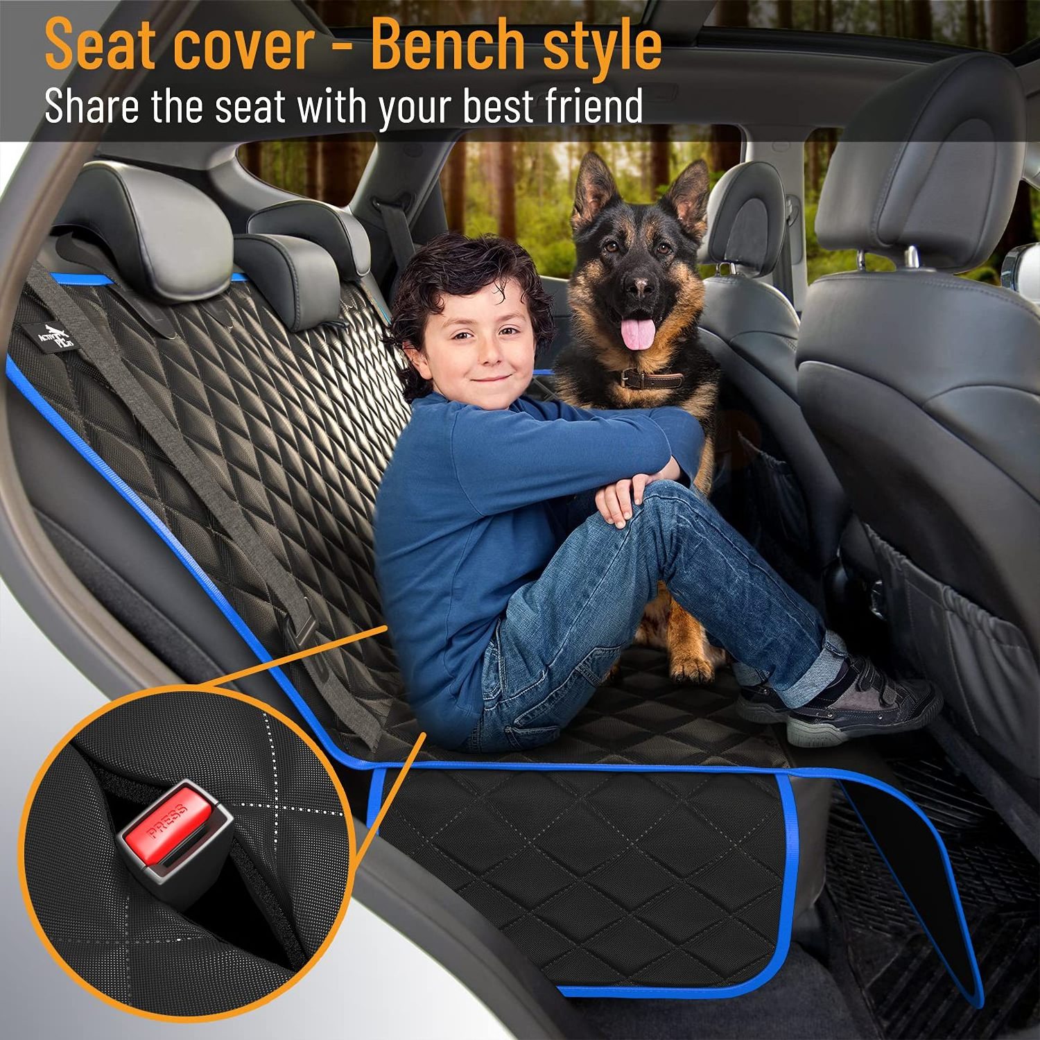 High Quality Dog Car Seat Cover Protector Washable Dog Hammock for Cars Trucks and SUV Safety dog backseat cover