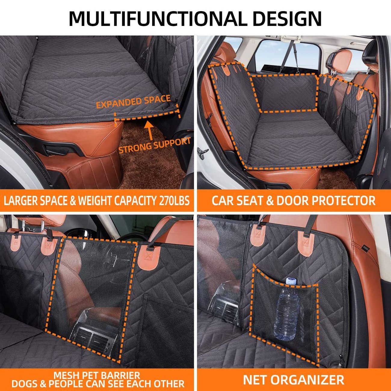 New Hot Sell Luxury Pet Dog Car Seat Cover Air Mattress Car SUV Truck Extra Padded Back Seat Extender Dog Hammock for car