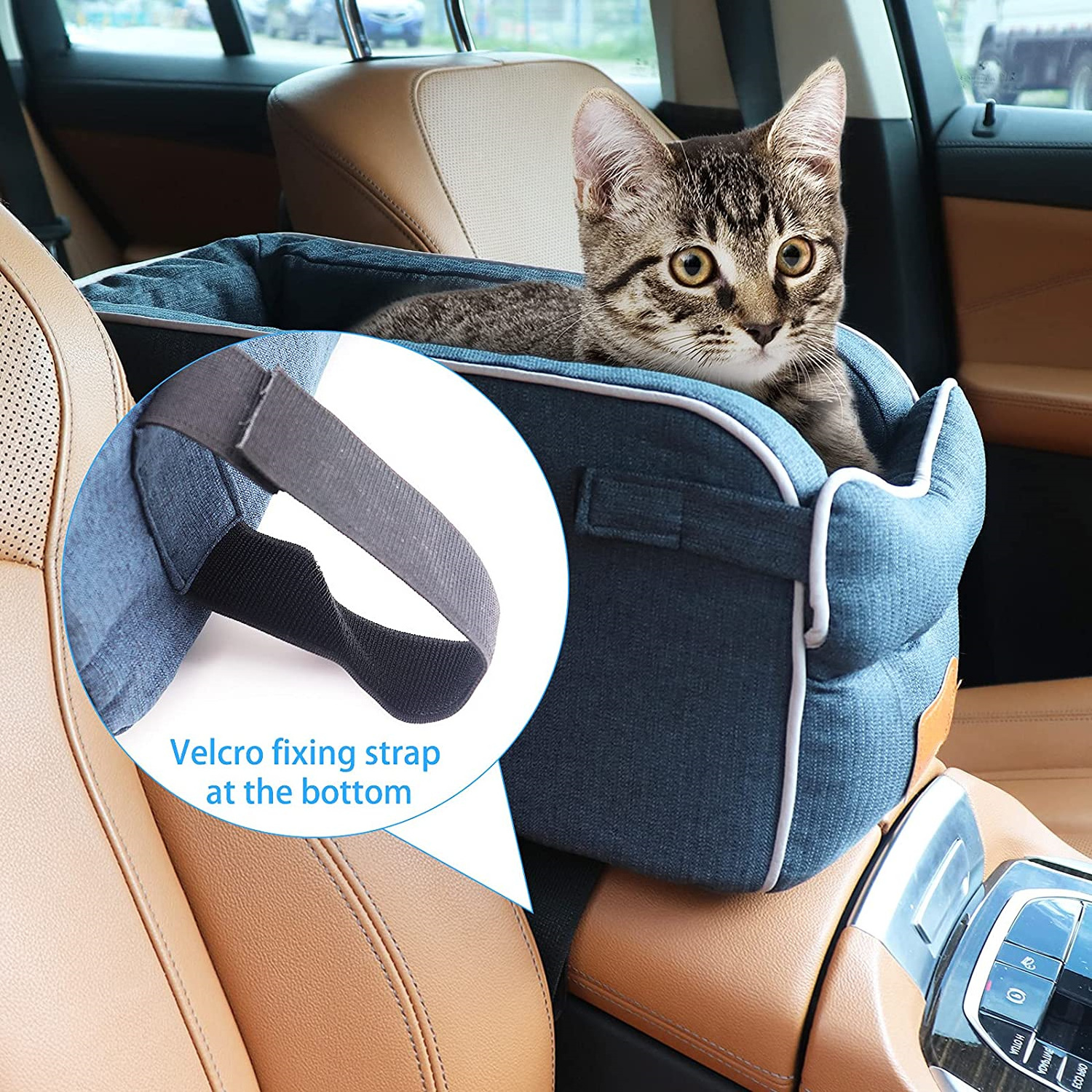 Portable Pet Cat Dog Car Seat Central Control Booster Seat Soft Durable Travel Deluxe Interactive Pet car seat cover