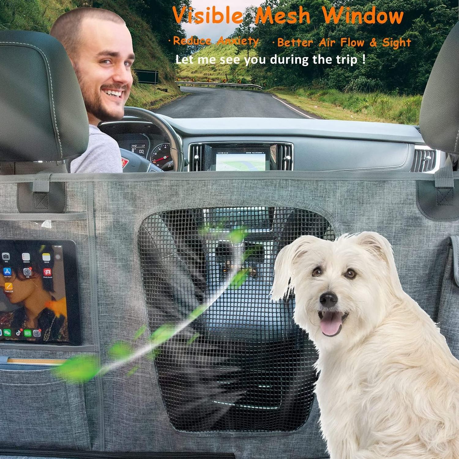 Wholesale Custom dog Car Seat Cover Wear-resistant Durable Non-stained Hair Waterproof Pet Back Seat Extender for dog