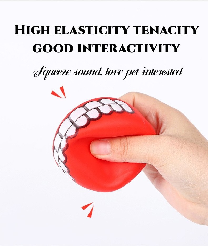 Factory Supply Cheap Pet Toy Ball Interactive Funny Tooth Training Chew Smiley Face Colorful Pet Dog Ball Toy