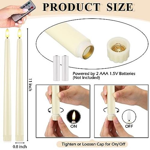 Manufacturer Long Plastic LED Candle Stick Battery Operated Led Taper Flameless Candle With Remote Control