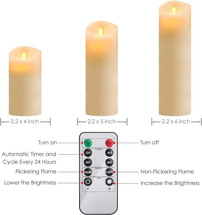 Battery Operated Flameless Floating Candles Flameless Candle Sticks For Wedding Table Decorative Valentine's Day Gift