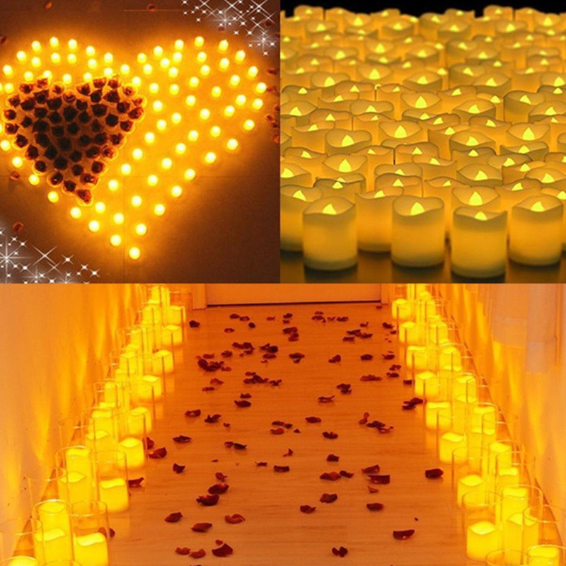 ALICSD 12PCS Small LED Electric Candles Battery Operated Flameless Tealight Candles for Wedding Centerpieces Table Decorations