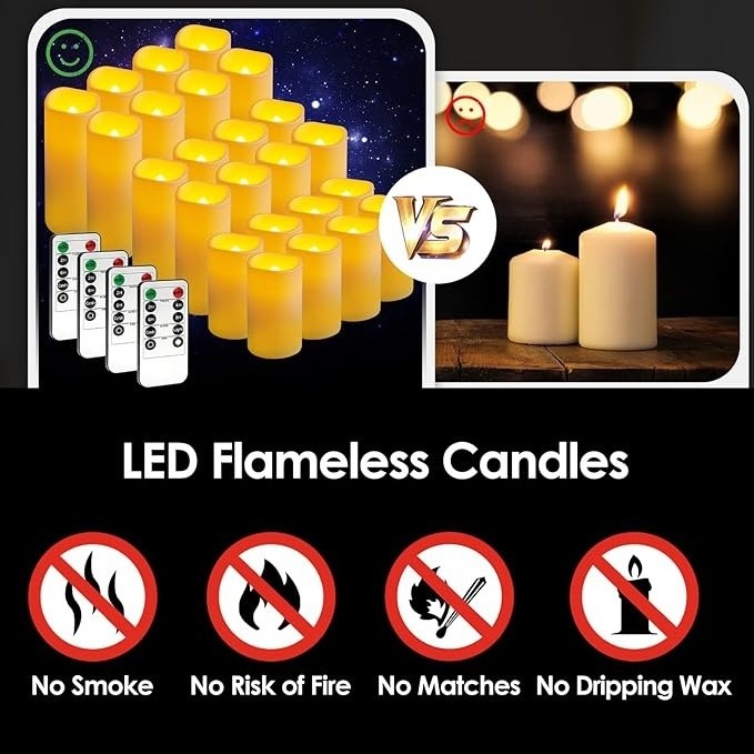 Battery Operated Flameless Floating Candles Flameless Candle Sticks For Wedding Table Decorative Valentine's Day Gift