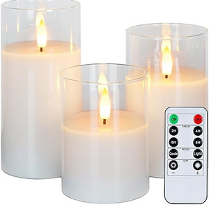 Hot Sale Plastic Glass Flameless Candles Flickering LED Candle for Home Decoration Smokeless LED Candles