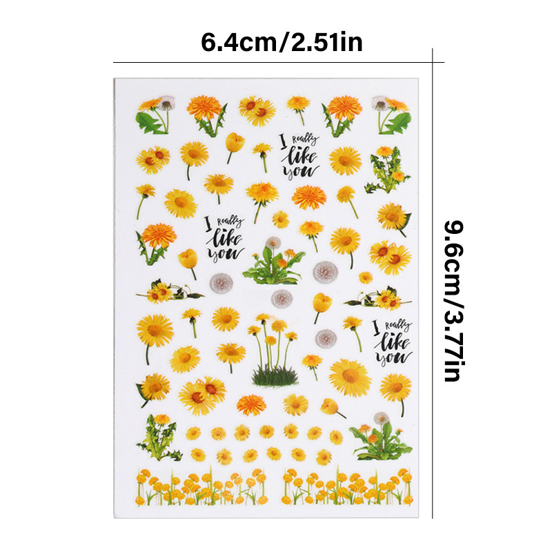 new hot selling manicure sunflower stickers small daisy flowers spring and summer small fresh DIY adhesive nail stickers