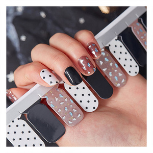 Designers Line Marble Jump Color Thick Semi Cured Gel Nail Sticker 3d Nail Sticker Flower Design Gel Sticker Nails