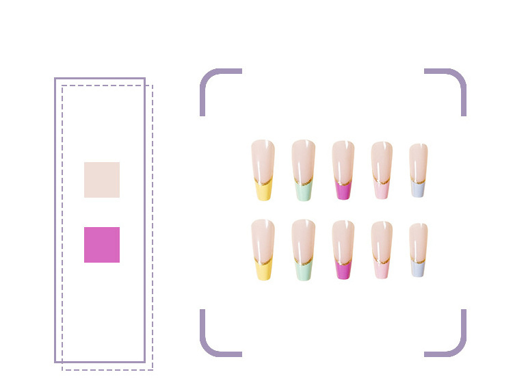 Rainbow French Series Wearable Manicure Nail Patch Removable acrylic nail kit professional full set beauty products